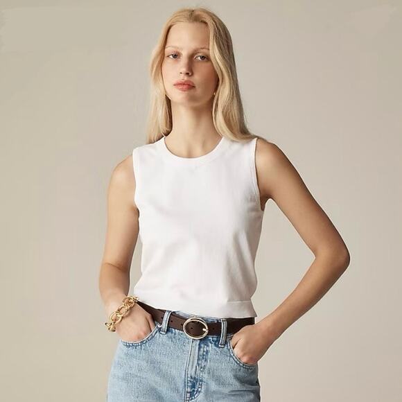 JCrew Sweater shell ultra-fine cotton blend White Size XS NWT - Picture 1 of 6